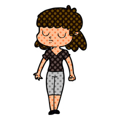 cartoon indifferent woman