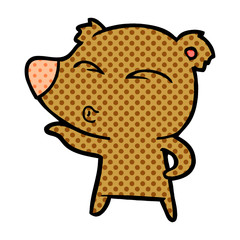 cartoon whistling bear