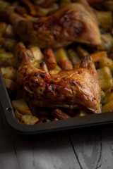 Roasted chicken with vegetables