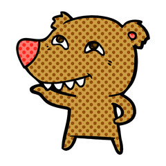 cartoon bear showing teeth