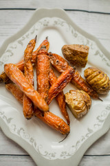 cooked carrots and potatoes diner