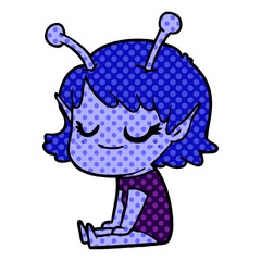 smiling alien girl cartoon