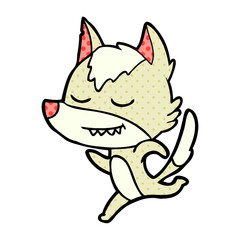 friendly cartoon wolf