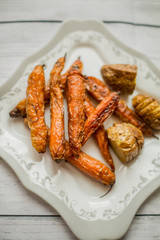 cooked carrots and potatoes diner