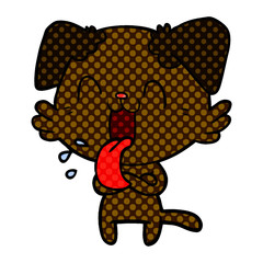 cartoon panting dog
