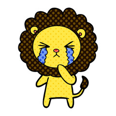 cartoon crying lion