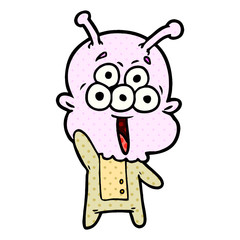happy cartoon alien