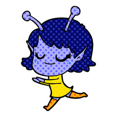 smiling alien girl cartoon