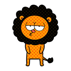 cartoon tired lion