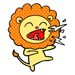 cartoon roaring lion