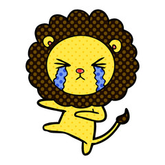 cartoon crying lion