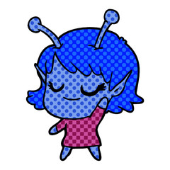 smiling alien girl cartoon
