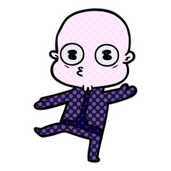 cartoon weird bald spaceman dancing