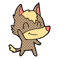 friendly cartoon wolf