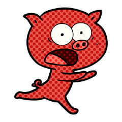 cartoon pig running
