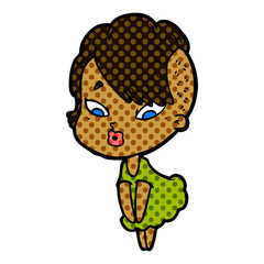 cartoon surprised girl