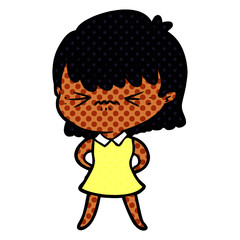 annoyed cartoon girl