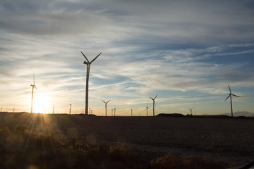 Wind turbines in Zaragoza Spain