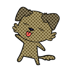 Fototapeta premium cartoon dog sticking out tongue