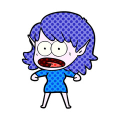 cartoon shocked elf girl