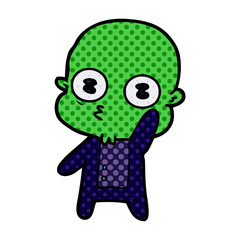 waving weird bald spaceman