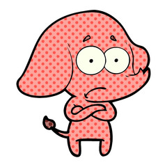 Fototapeta premium cartoon unsure elephant