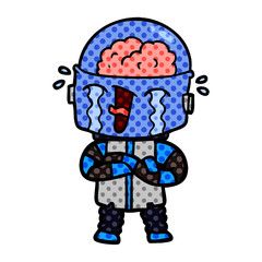 cartoon crying robot