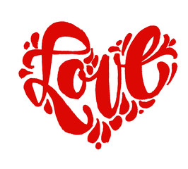 Hand drawn LOVE lettering illustration