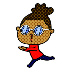 cartoon woman wearing spectacles
