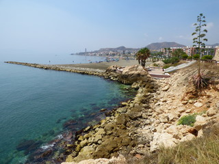 Fototapeta premium Torre del Mar w Maladze (Andaluzja, Hiszpania) to nadmorskie miasteczko położone w Vélez-Málaga, w regionie La Axarquía.