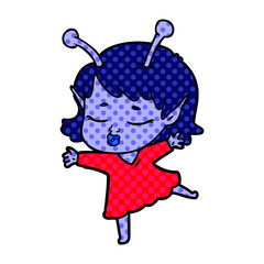 cute alien girl cartoon