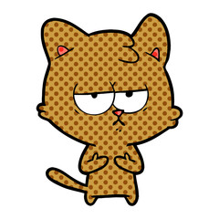 bored cartoon cat