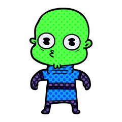 cartoon weird bald spaceman