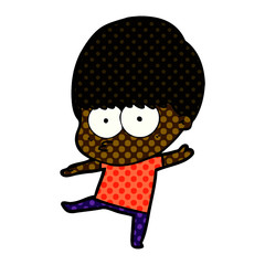 nervous cartoon boy dancing