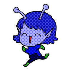 cartoon alien girl laughing