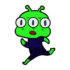 cartoon three eyed alien