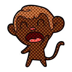 shouting cartoon monkey