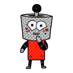 happy cartoon robot giggling