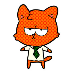 bored cartoon cat