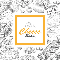 Vector background with cheese products