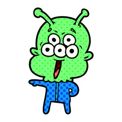 happy cartoon alien