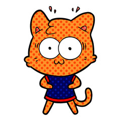 cartoon surprised cat