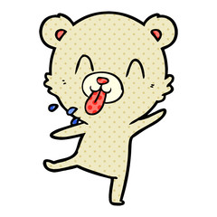 rude cartoon polar bear sticking out tongue