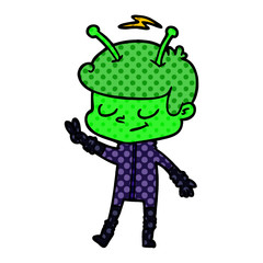 friendly cartoon spaceman