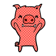 angry cartoon pig