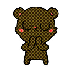 peaceful cartoon bear cub