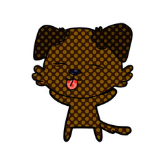 cartoon dog sticking out tongue