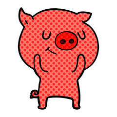 happy cartoon pig