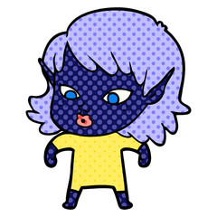 pretty cartoon elf girl