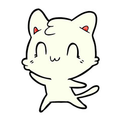 cartoon happy cat